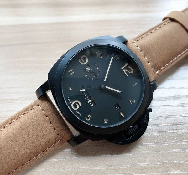 watch pam 2020 new men's fashion watches brown leather belt watches for men, Slivery;brown